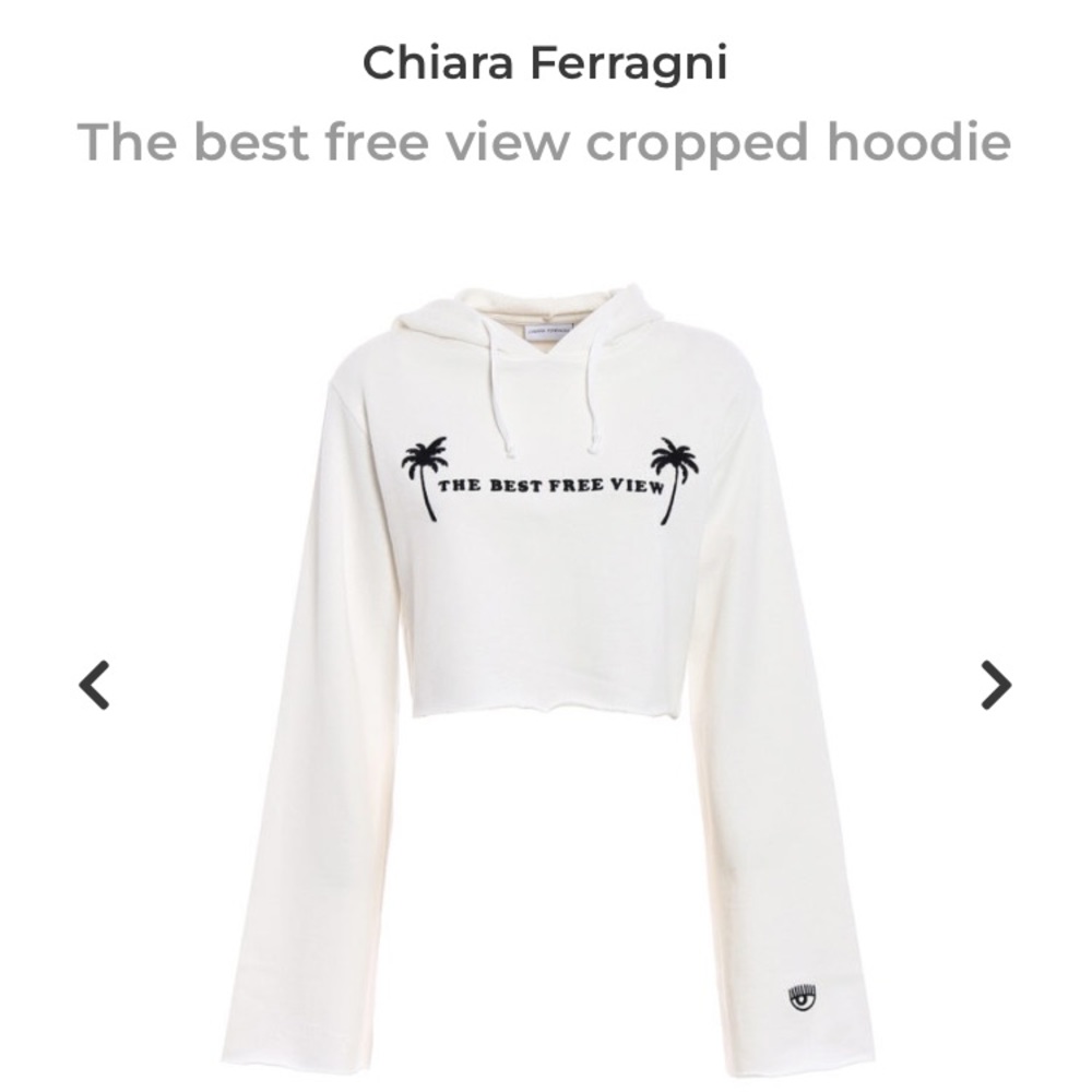 Chiara Ferragni The Best Free View Crop Sweatshirt Size M